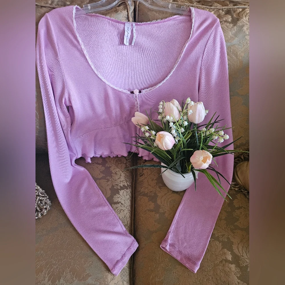 Down From Under Sweet Dreams Flyaway Top Purple/Pink - Picture 3 of 16